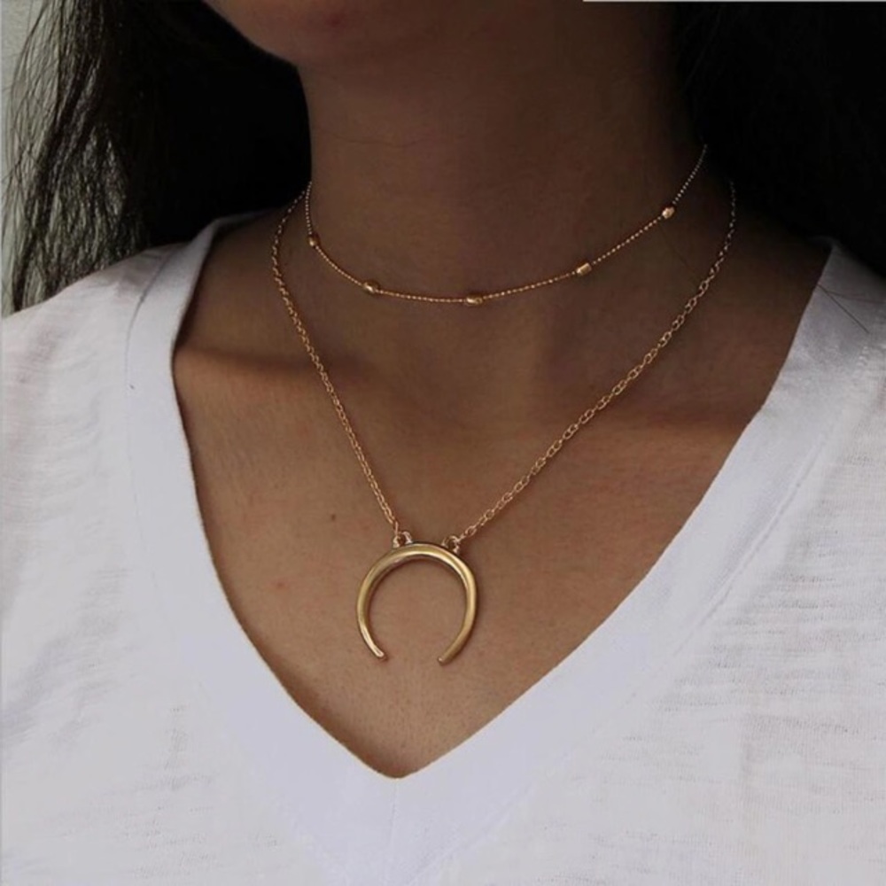 Layered Moon Necklace